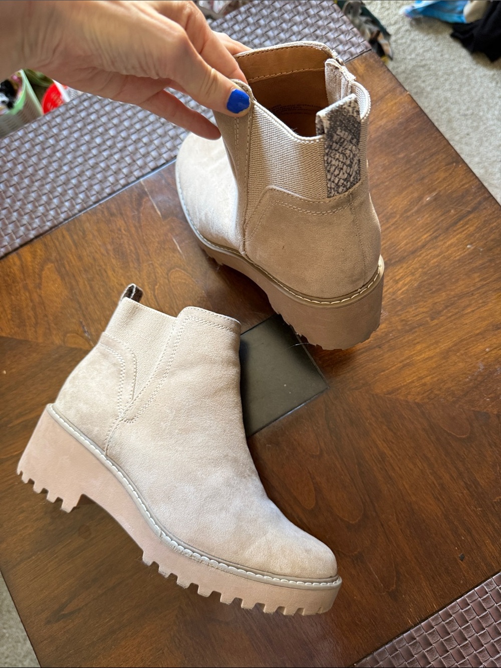 Women's Beige Suede Chelsea Booties - Neutral Suede Ankle Boots